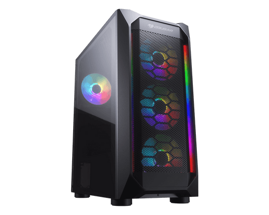 COUGAR MX410 MESH-G RGB MID TOWER CASE W/ DUAL ARGB STRIPS, 3 ARGB FANS