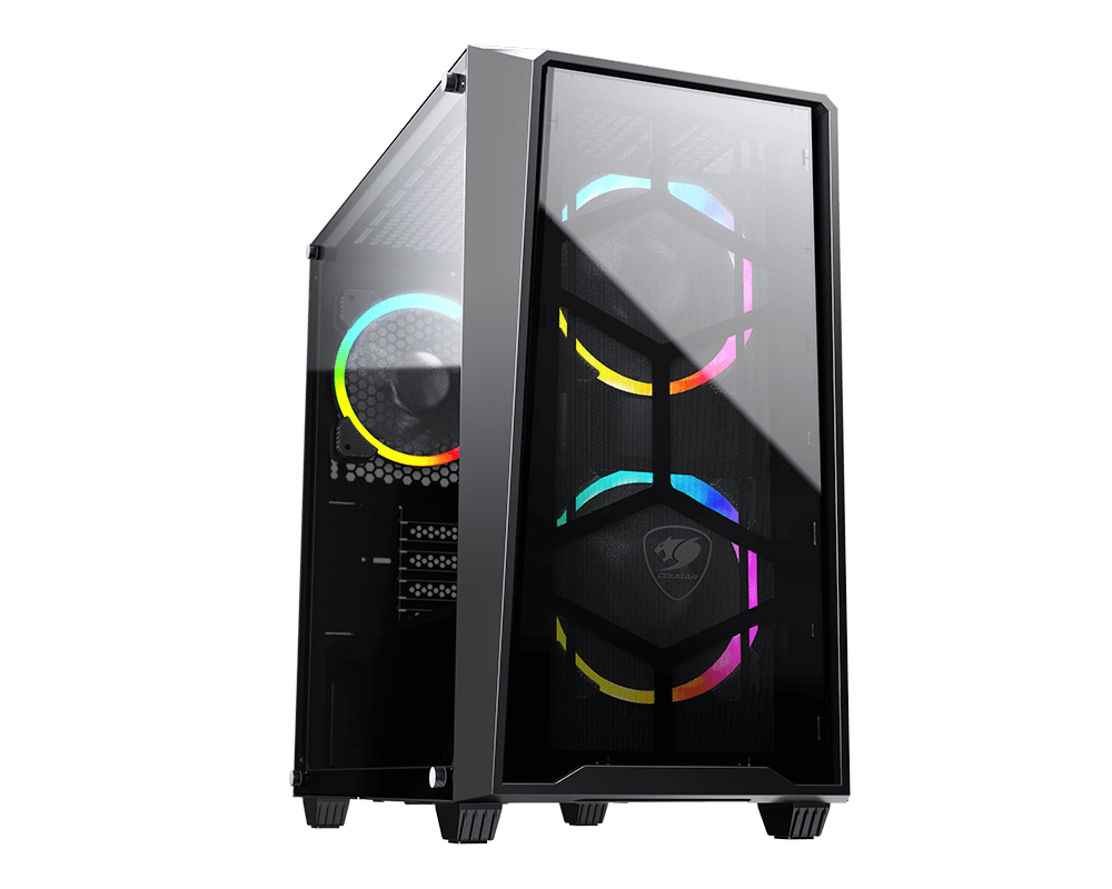 COUGAR MG120-G RGB MINI TOWER CASE W/ TEMPERED GLASS SIDE WINDOW, 3 ARGB FANS
