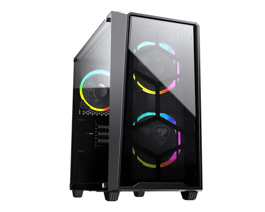 COUGAR MG120-G RGB MINI TOWER CASE W/ TEMPERED GLASS SIDE WINDOW, 3 ARGB FANS