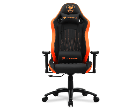 COUGAR EXPLORE RACING GAMING CHAIR W/ HEADREST & LUMBAR CUSHION (BLACK/ORANGE)