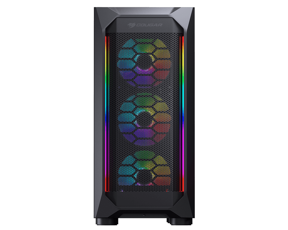 COUGAR MX410 MESH-G RGB MID TOWER CASE W/ DUAL ARGB STRIPS, 3 ARGB FANS