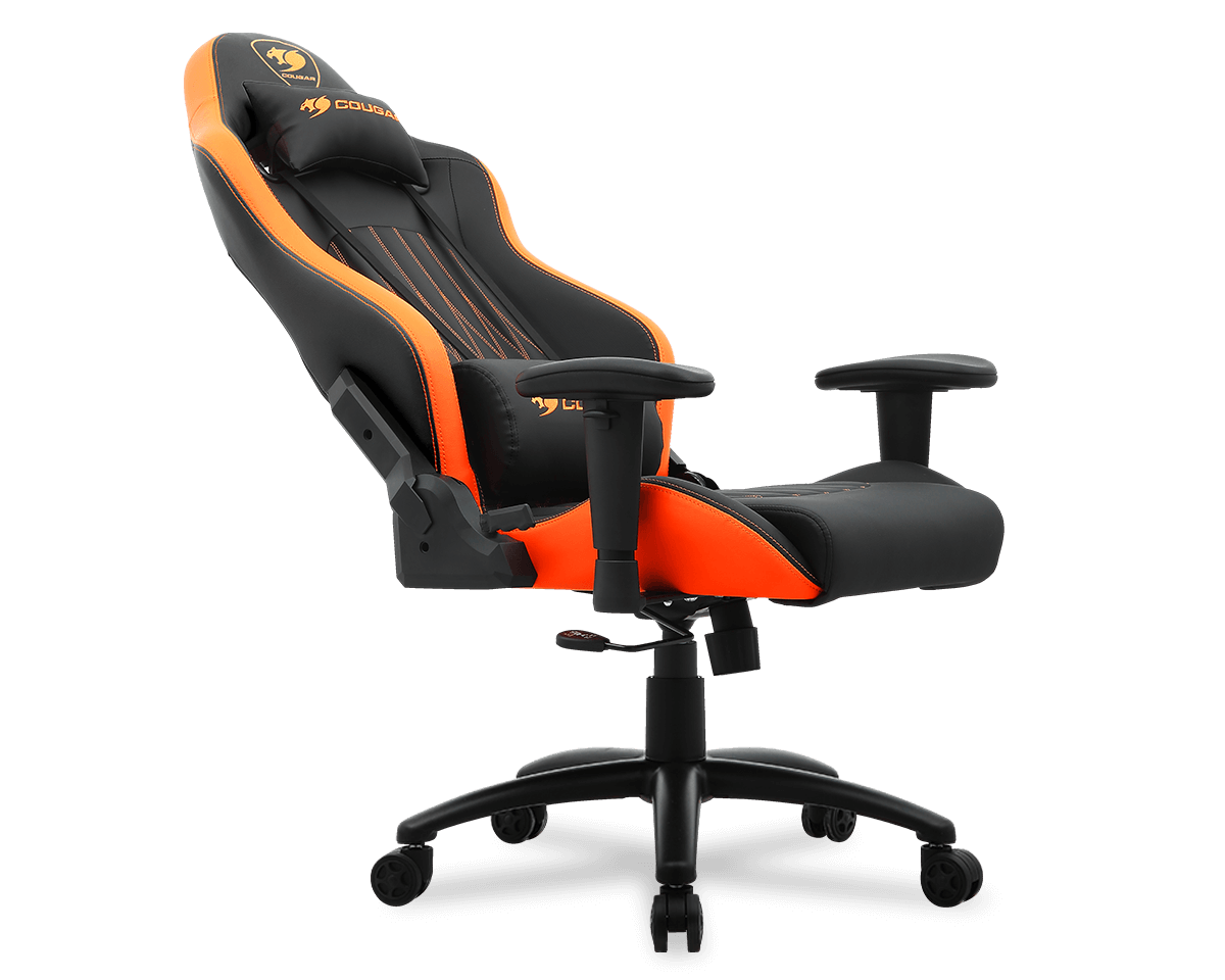 COUGAR EXPLORE RACING GAMING CHAIR W/ HEADREST & LUMBAR CUSHION (BLACK/ORANGE)