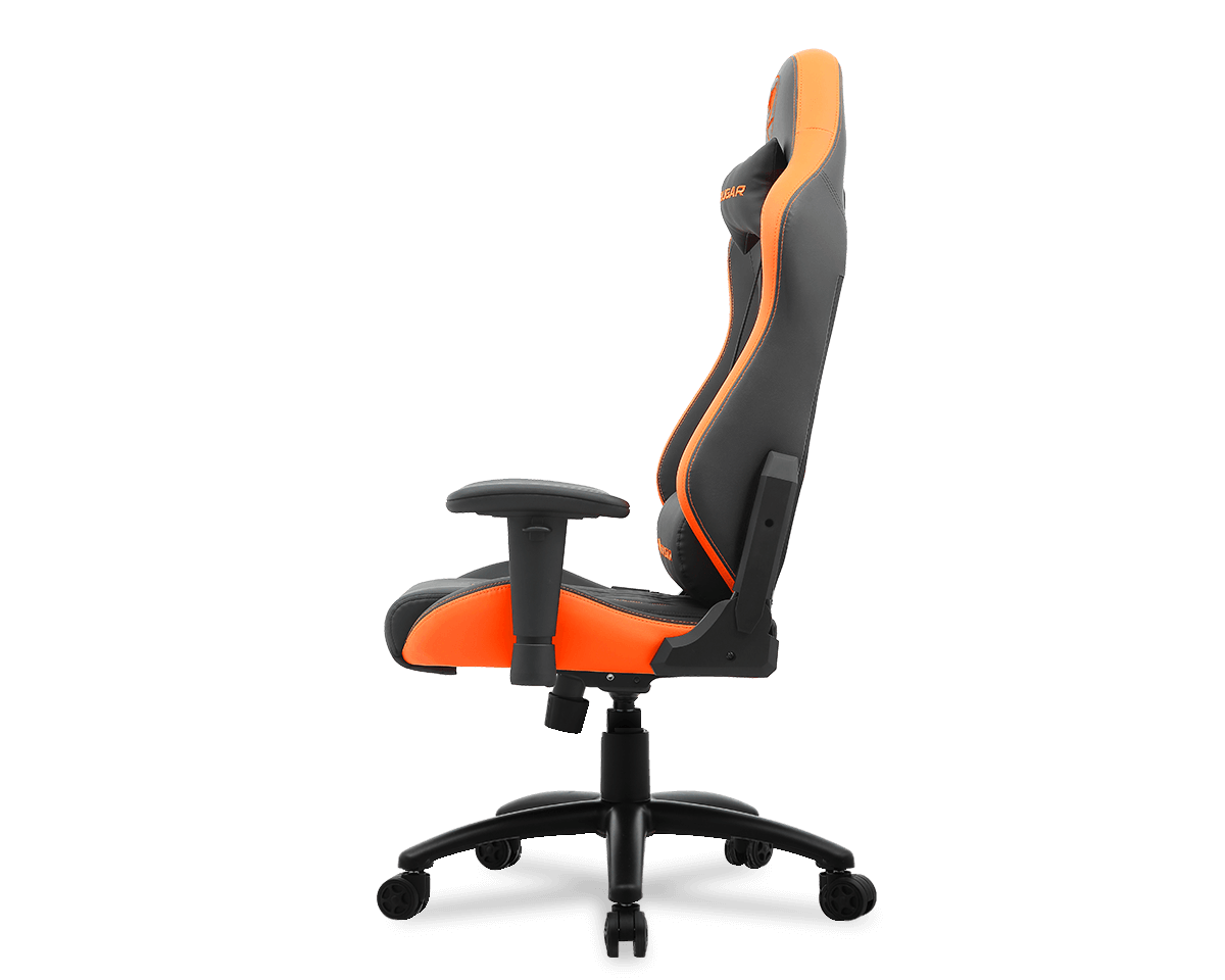 COUGAR EXPLORE RACING GAMING CHAIR W/ HEADREST & LUMBAR CUSHION (BLACK/ORANGE)
