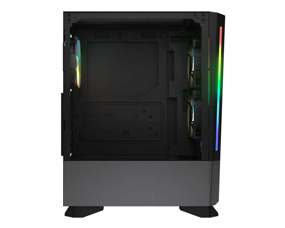 COUGAR MX430 AIR RGB MID TOWER CASE W/ TEMPERED GLASS SIDE WINDOW, DUAL ARGB STRIPS, 3 ARGB FANS