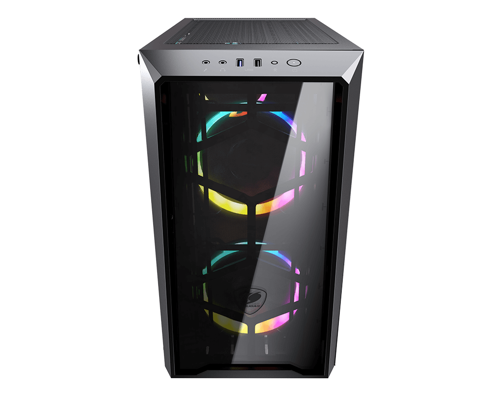 COUGAR MG120-G RGB MINI TOWER CASE W/ TEMPERED GLASS SIDE WINDOW, 3 ARGB FANS