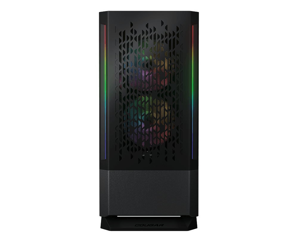 COUGAR MX430 AIR RGB MID TOWER CASE W/ TEMPERED GLASS SIDE WINDOW, DUAL ARGB STRIPS, 3 ARGB FANS
