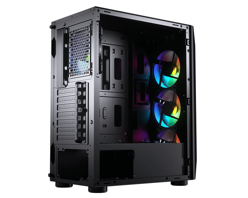 COUGAR MX410 MESH-G RGB MID TOWER CASE W/ DUAL ARGB STRIPS, 3 ARGB FANS