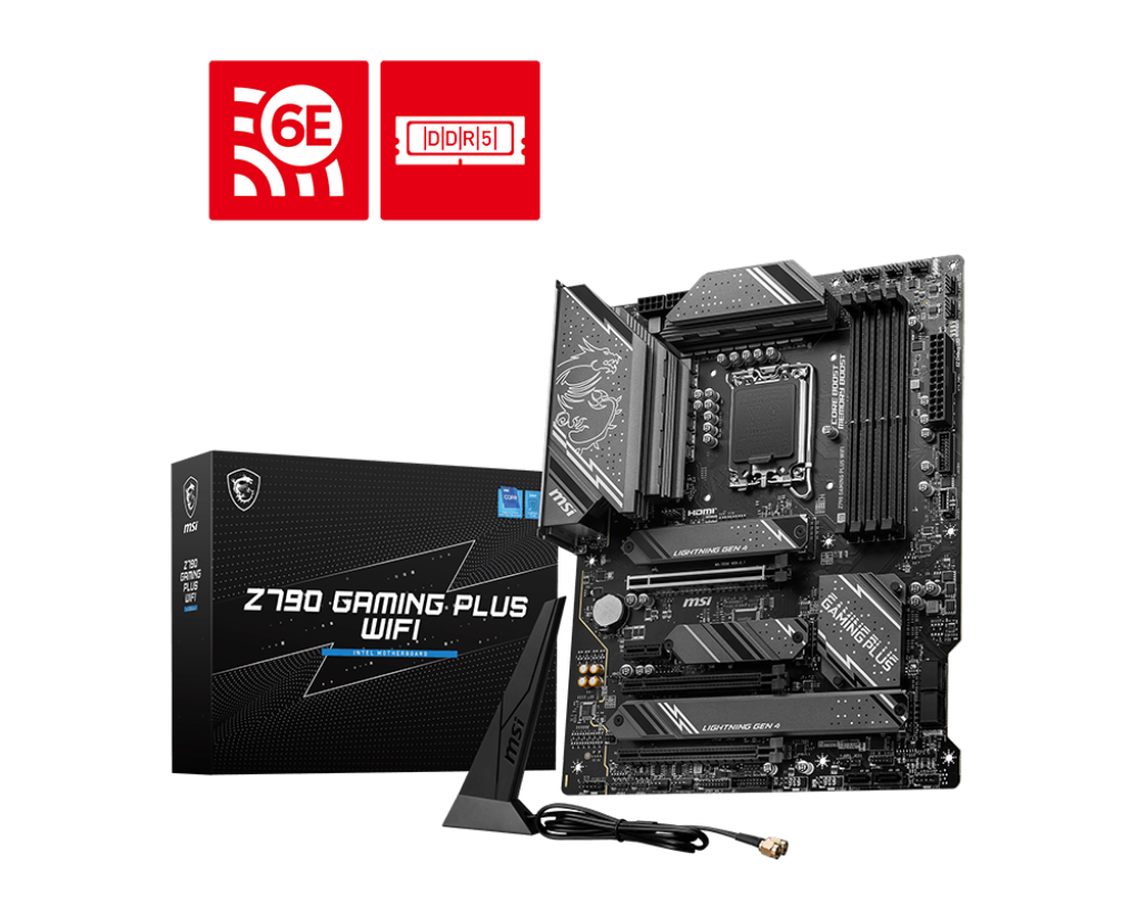 MSI Z790 GAMING PLUS WIFI 4DDR5 4XM.2 MOTHERBOARD (HDMI, DP) WIFI+BT