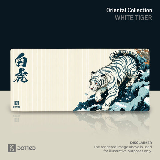 DOTTED WHITE TIGER 900X400MM DESK MAT (4MM)