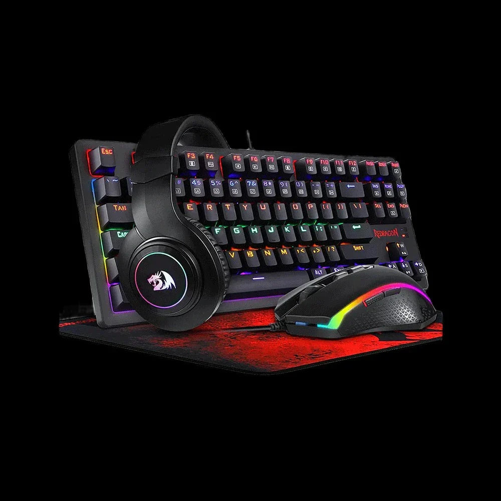 REDRAGON S113P-KN GAMING SET (KEYBOARD+MOUSE+HEADSET+MOUSE PAD)