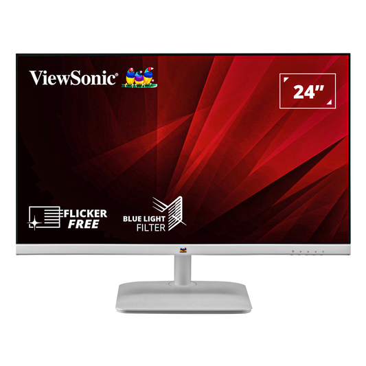 VIEWSONIC VA2430-H-W-6 23.8" WIDE FULL HD LED MONITOR WLMNT (VGA, HDMI) (WHITE)
