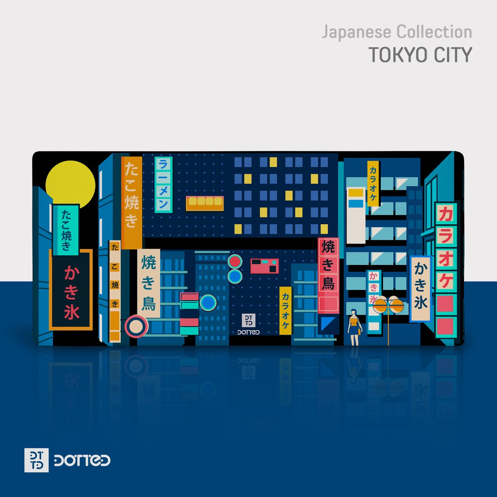 DOTTED TOKYO CITY 900X400MM DESK MAT (4MM)