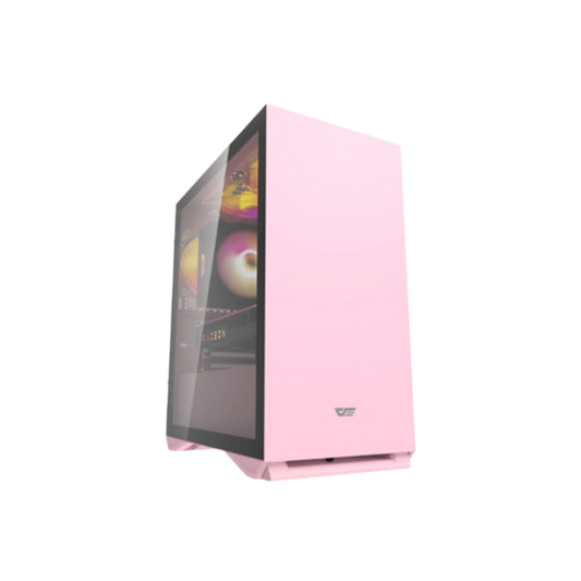 DARKFLASH DLM22  MICRO ATX CASE W/ MAGNETIC HINGED DOOR TEMPERED WINDOW (PNK)