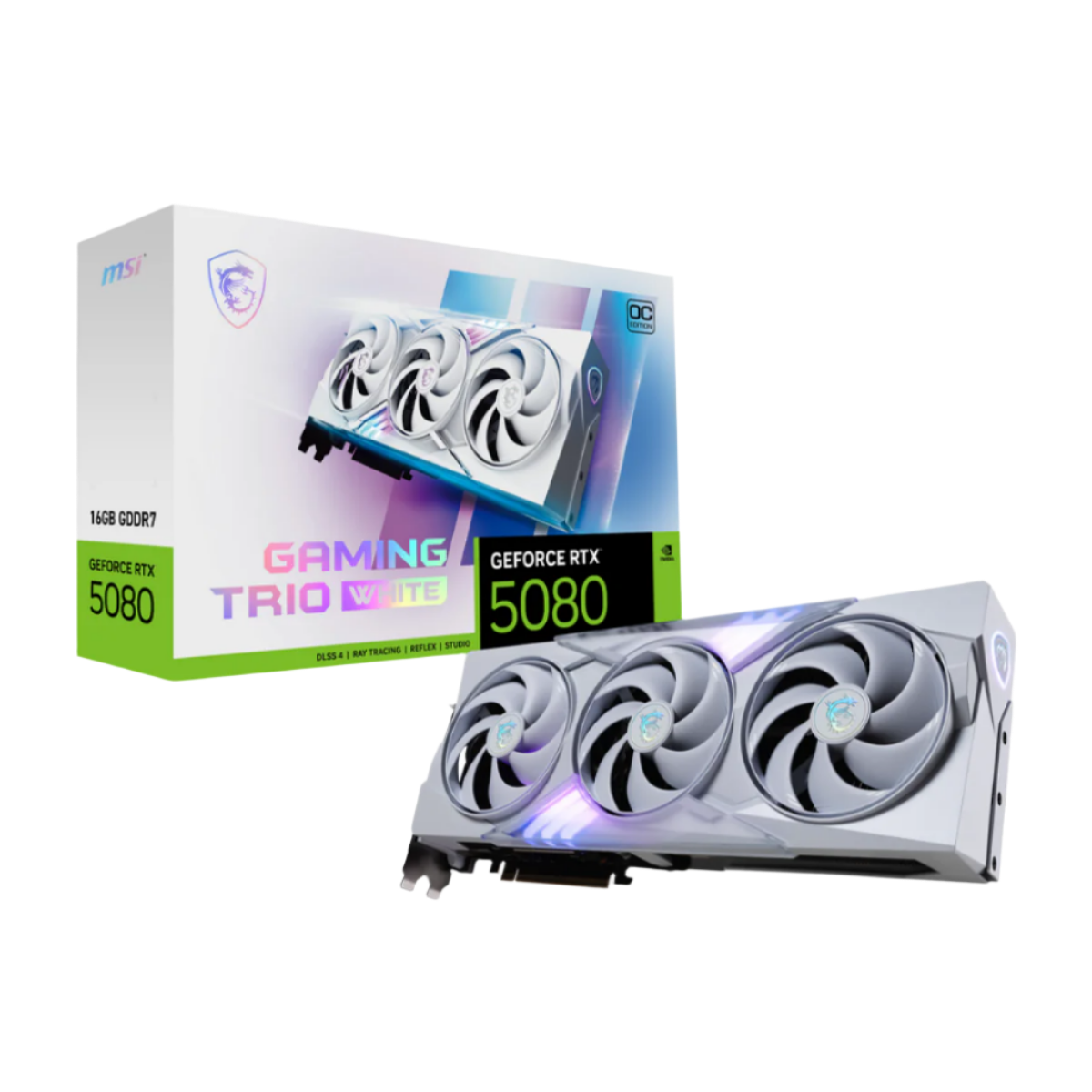 MSI RTX 5080 16GB 256BIT GDDR7 GAMING TRIO OC WHITE (HDMI, 3XDP)