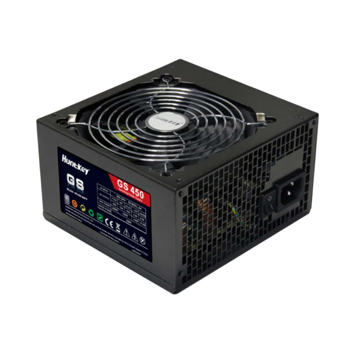 HUNTKEY GS450 350W, 120MM FAN, ACTIVE PFC, 80-PLUS CERTIFIED PSU