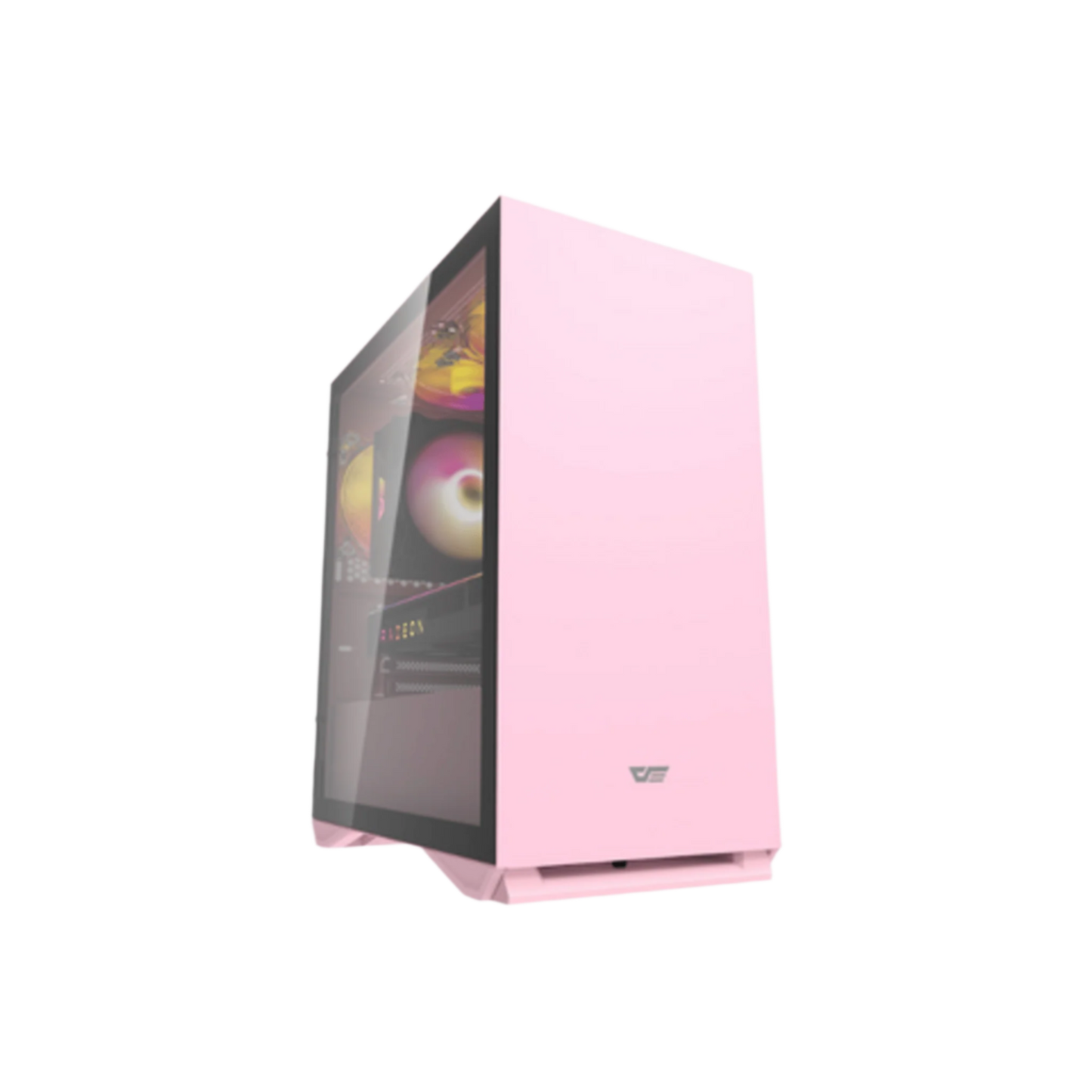 DARKFLASH DLM22 MICRO ATX CASE W/ MAGNETIC HINGED DOOR TEMPERED WINDOW (PNK)