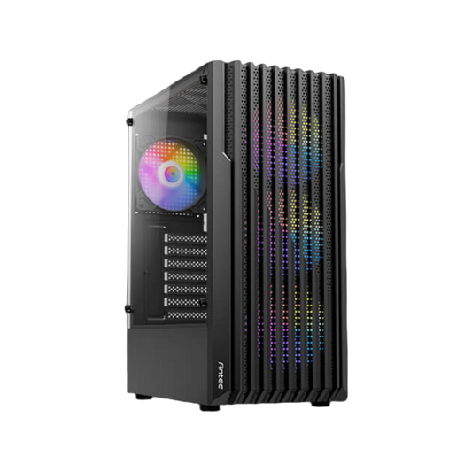 ANTEC AX22 ELITE MID TOWER CASE W/ TEMPERED GLASS SIDE PANEL, 4 RGB FANS (BLACK)