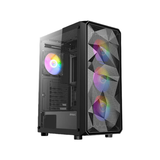 ANTEC AX83 ELITE MID TOWER CASE W/ TEMPERED GLASS SIDE PANEL, 4 RGB FANS (BLACK)