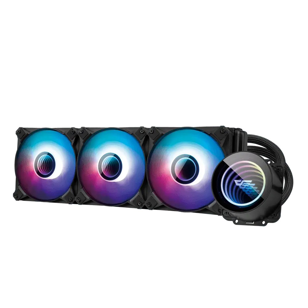 DARKFLASH TWISTER DX360 V2 ARGB AIO 360MM LIQUID CPU COOLER (LGA1700 READY) (BLACK)