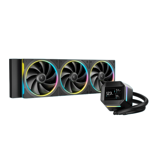DEEPCOOL LM360 360MM AIO ARGB LIQUID CPU COOLER W/ 2.4" LCD SCREEN (BLACK)