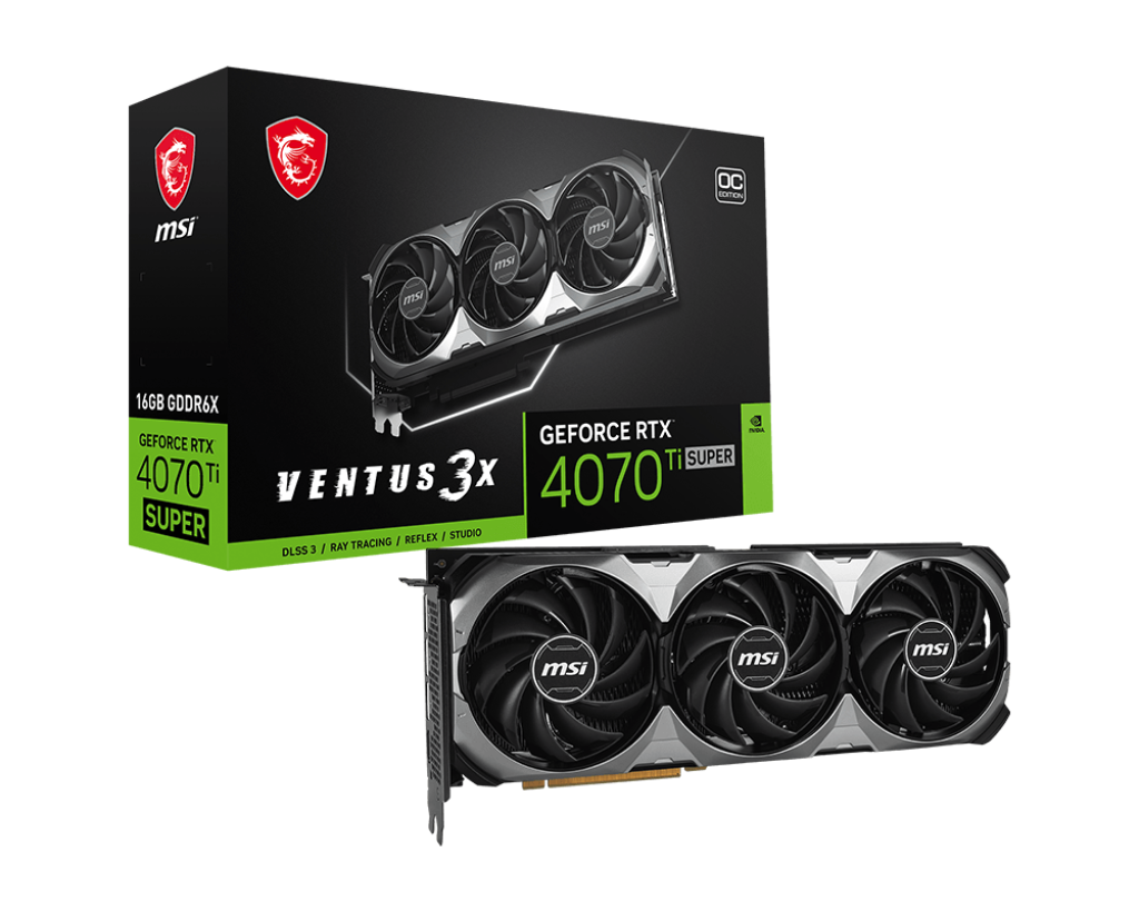 MSI RTX 4070TI SUPER 16G 256BIT GDDR6X VENTUS 3X OC (HDMI, 3XDP)