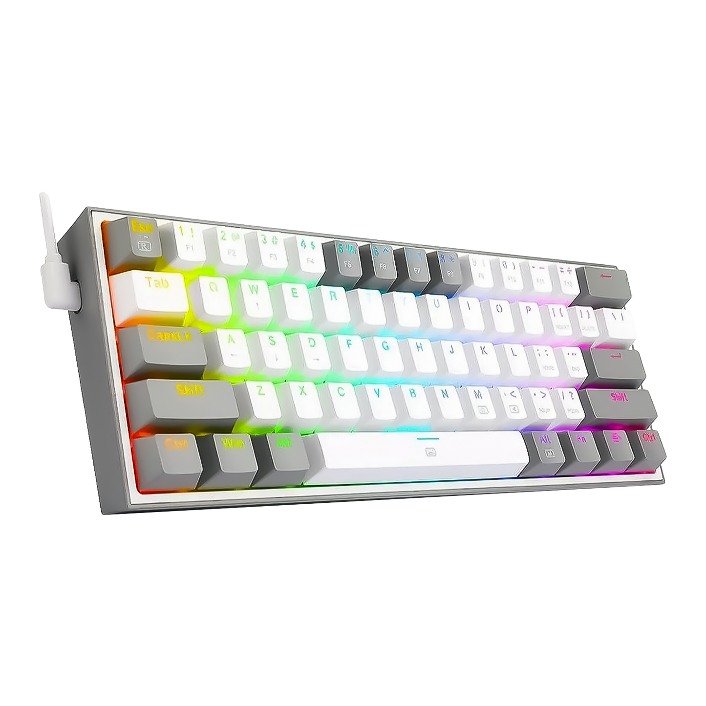 REDRAGON FIZZ RGB WIRED 60% MECHANICAL GAMING KEYBOARD (RED SWITCH/SWAPPBL)