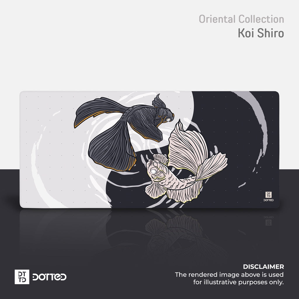 DOTTED KOI SHIRO 900X400MM DESK MAT (4MM)
