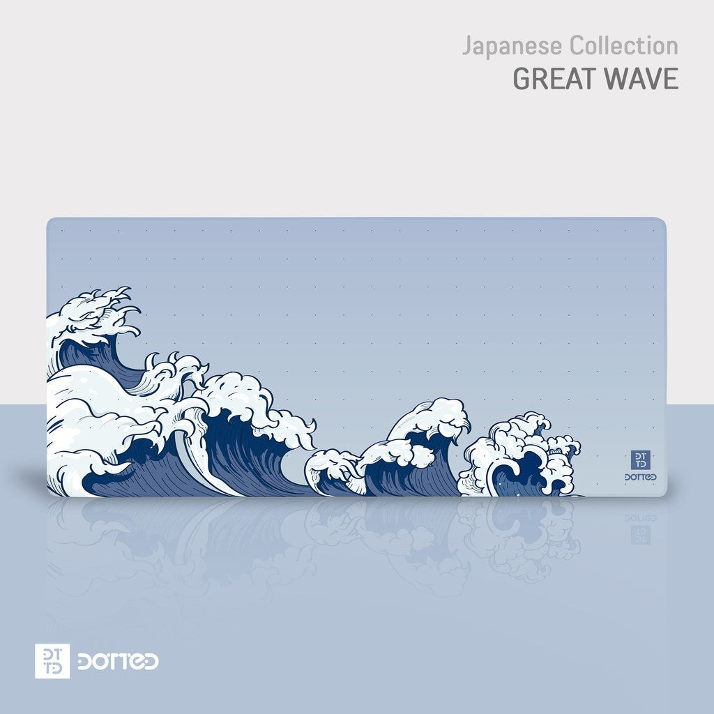 DOTTED GREAT WAVE 900X400MM DESK MAT (4MM)