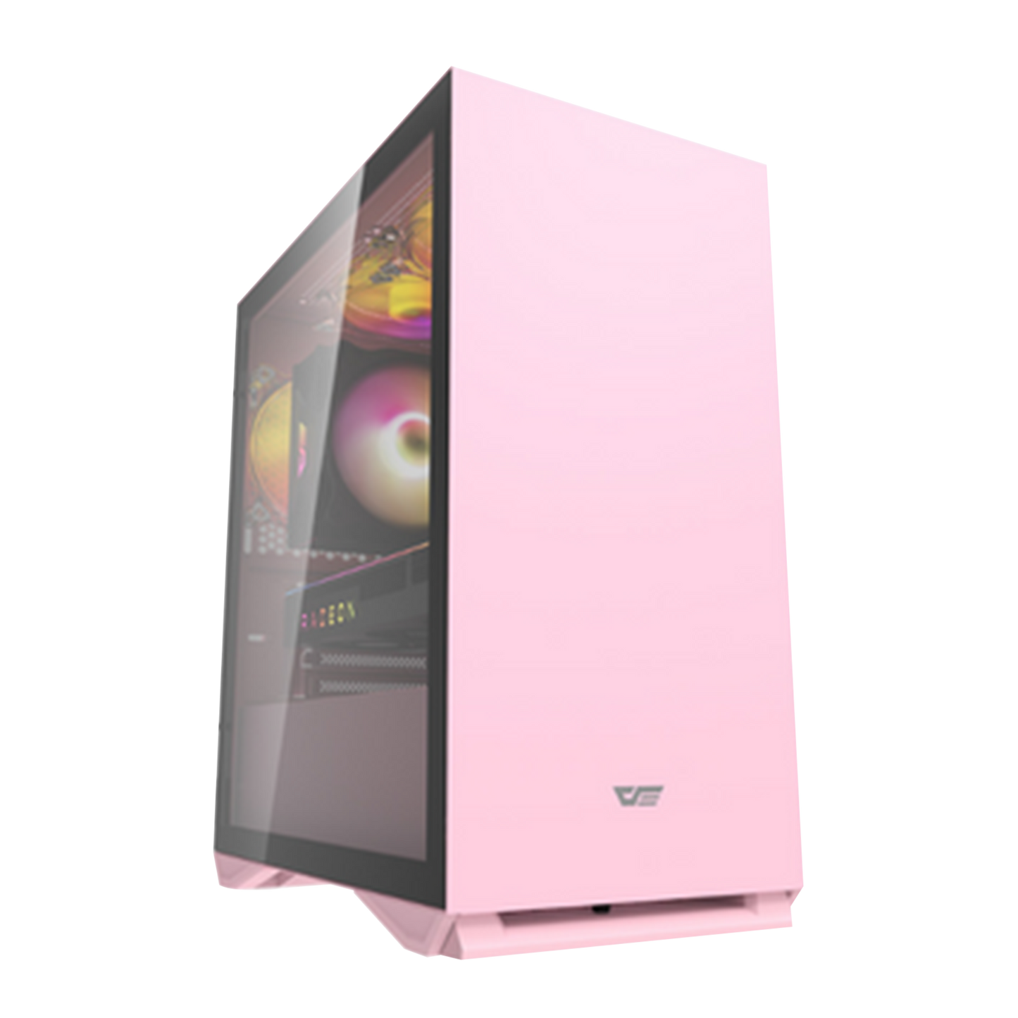 DARKFLASH DLV22 ATX CASE W/ MAGNETIC HINGED DOOR TEMPERED WINDOW (PNK)