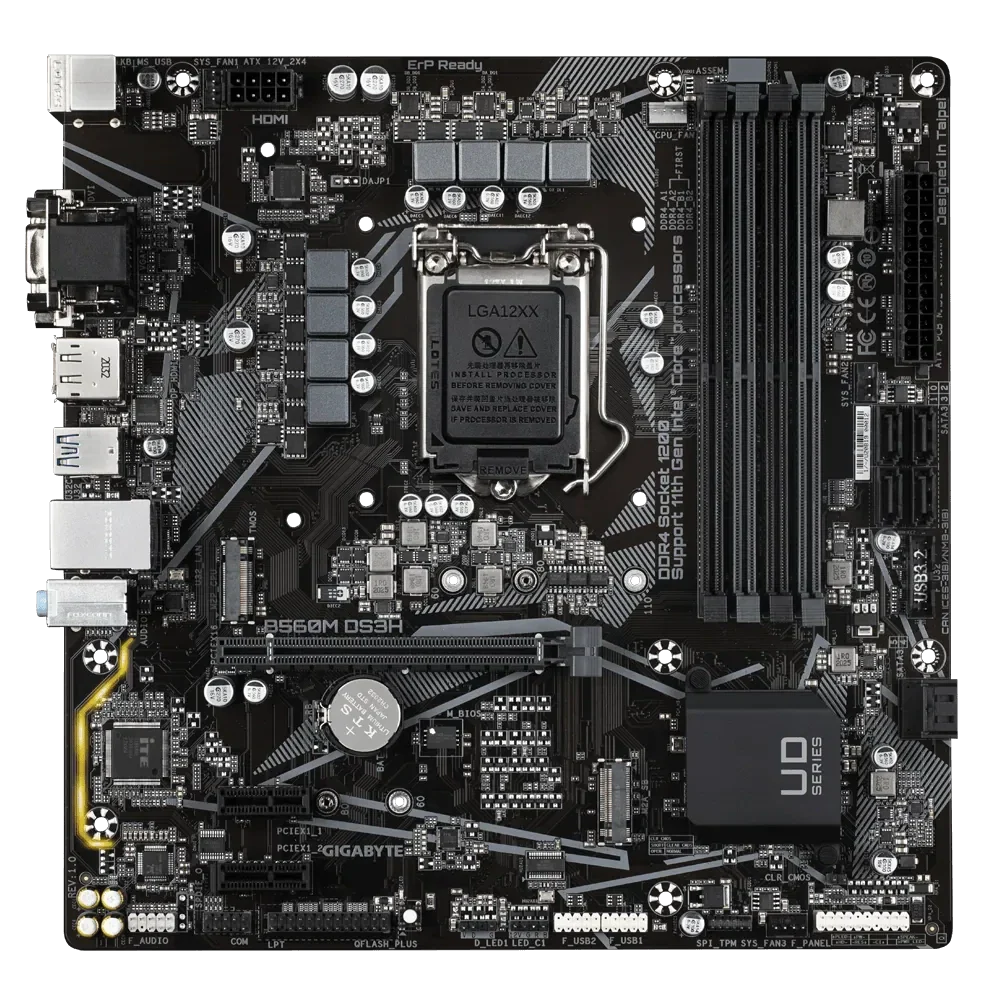 GIGABYTE B560M-DS3H V2 4DDR4 2XM.2 MOTHERBOARD (DVI, HDMI, DP)