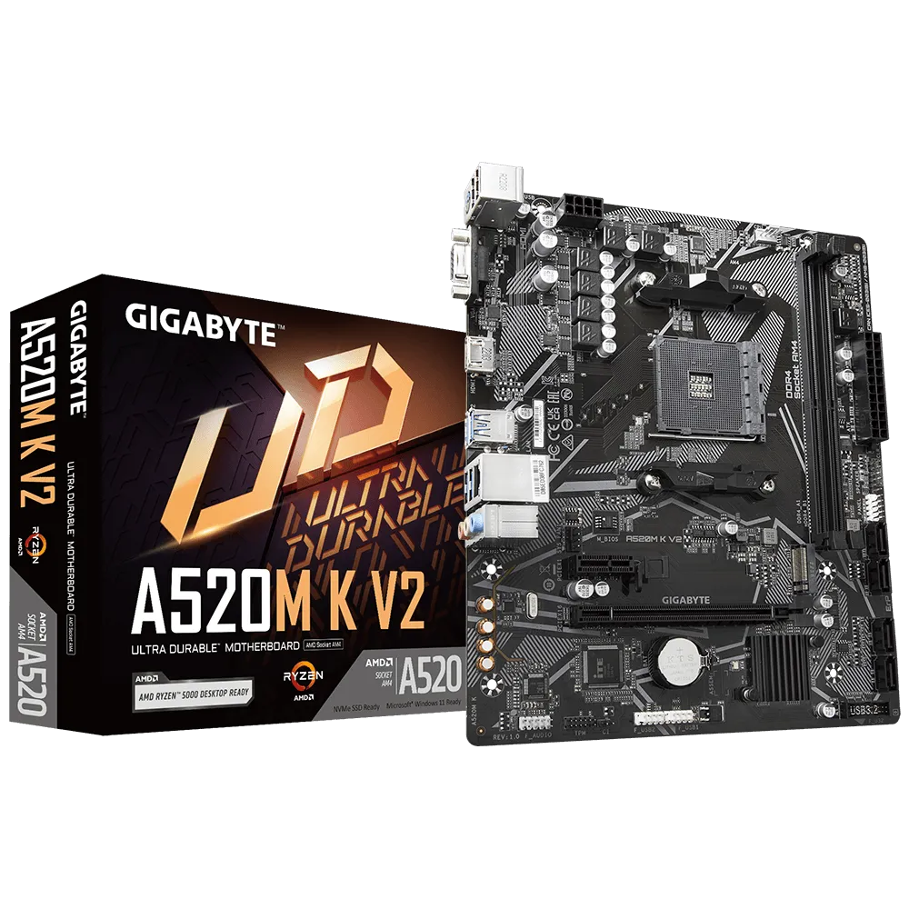 GIGABYTE A520M K V2 2DDR4 M.2 MOTHERBOARD (DB15, HDMI)