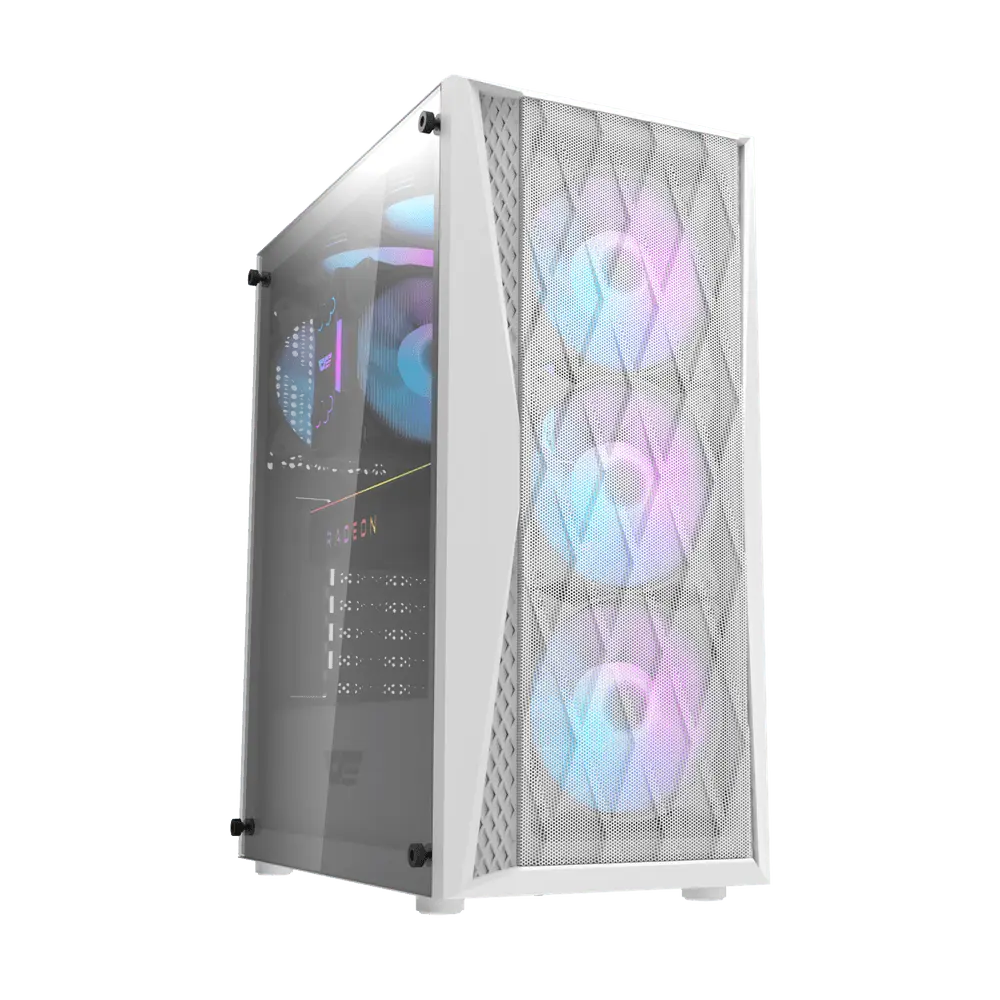 DARKFLASH DK352 PLUS ATX TOWER CASE W/ TEMPERED GLASS SIDE PANEL, 4 ARGB FANS