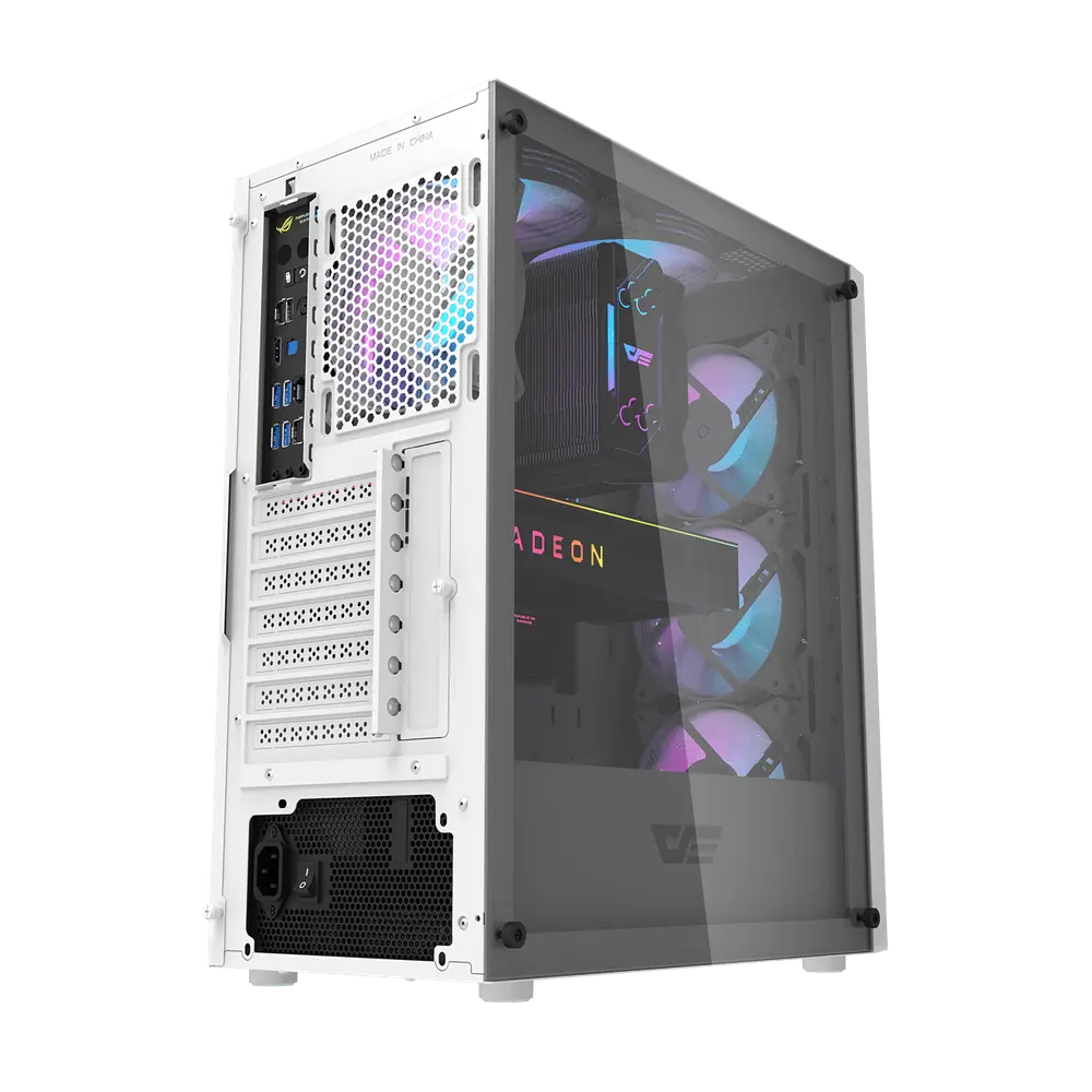 DARKFLASH DK352 PLUS ATX TOWER CASE W/ TEMPERED GLASS SIDE PANEL, 4 ARGB FANS