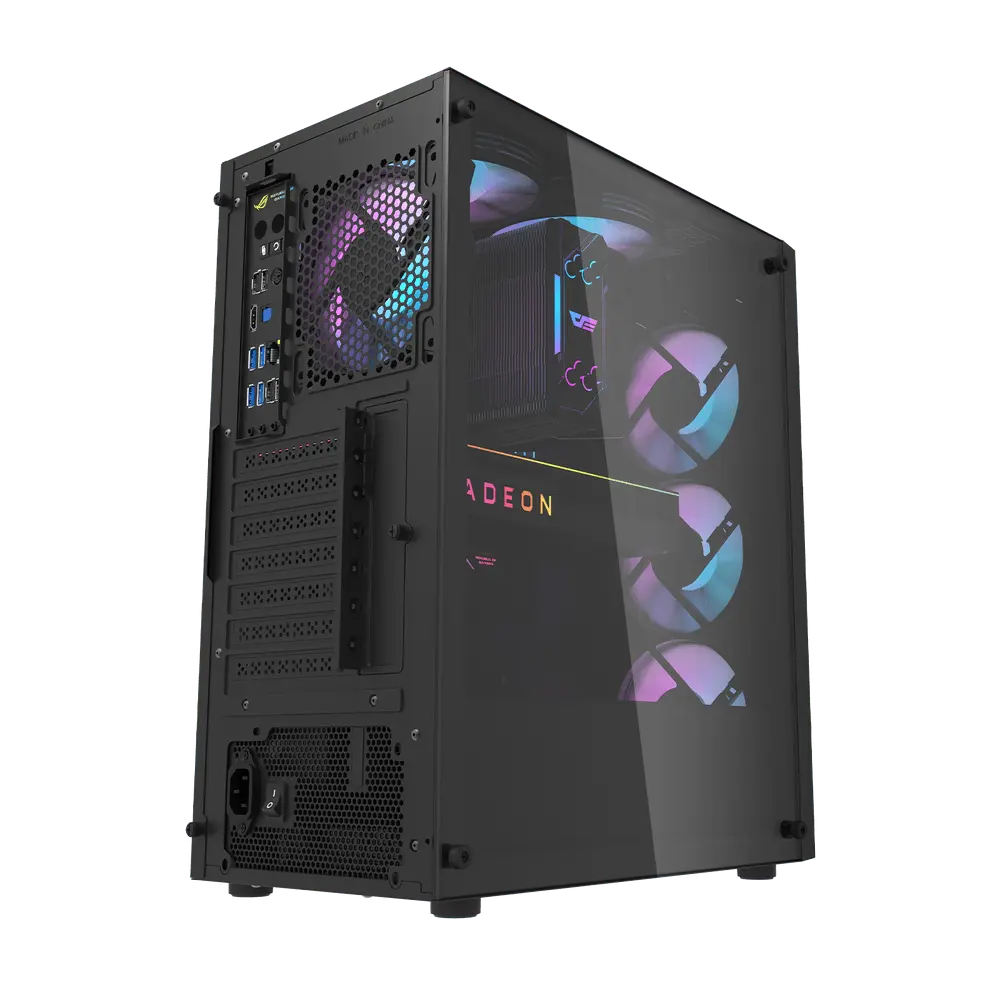 DARKFLASH DK351 ATX TOWER CASE W/ TEMPERED GLASS SIDE PANEL, 4 ARGB FANS