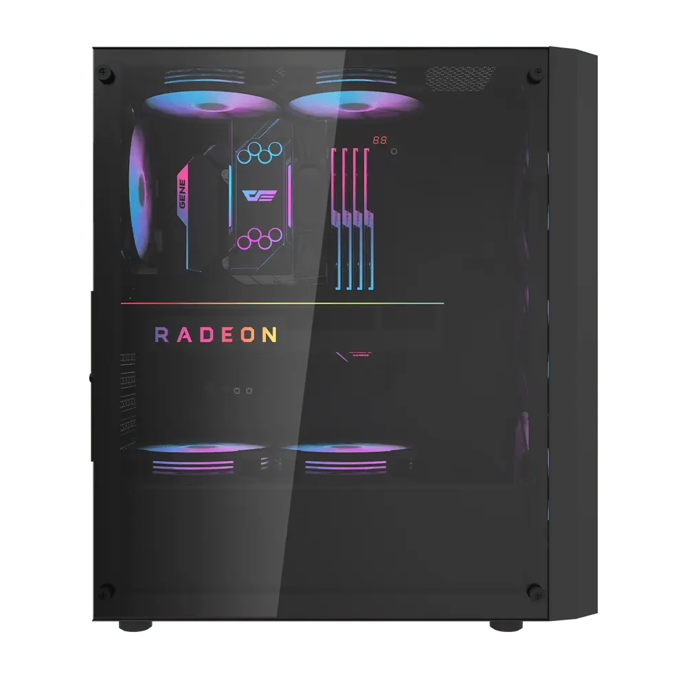 DARKFLASH DK351 ATX TOWER CASE W/ TEMPERED GLASS SIDE PANEL, 4 ARGB FANS