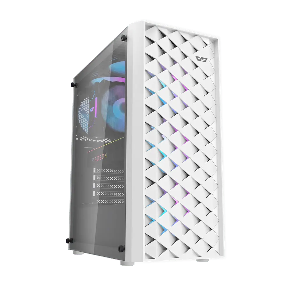 DARKFLASH DK351 ATX TOWER CASE W/ TEMPERED GLASS SIDE PANEL, 4 ARGB FANS