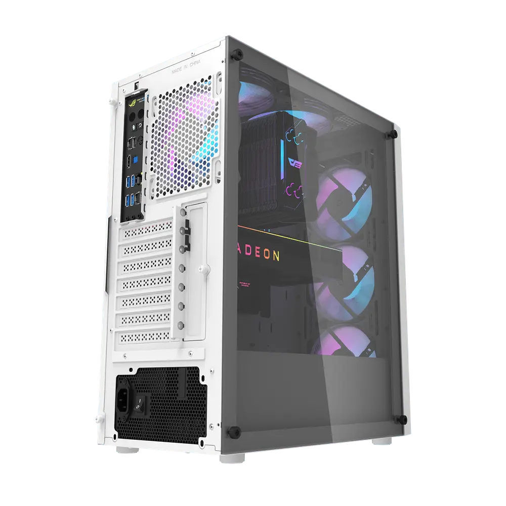 DARKFLASH DK351 ATX TOWER CASE W/ TEMPERED GLASS SIDE PANEL, 4 ARGB FANS