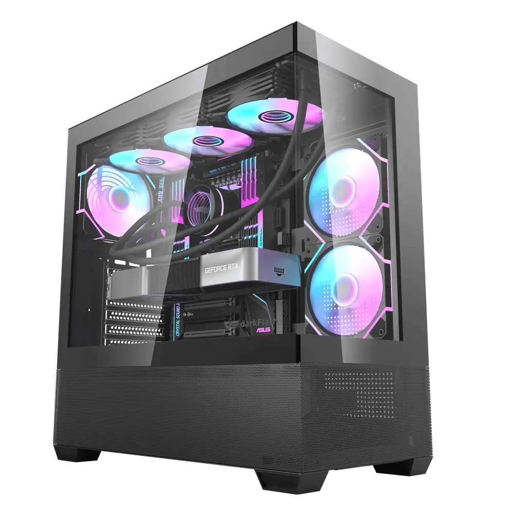 DARKFLASH DS900 ATX CASE W/ TEMPERED GLASS PANORAMIC SIDE