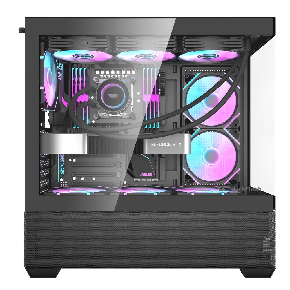 DARKFLASH DS900 ATX CASE W/ TEMPERED GLASS PANORAMIC SIDE