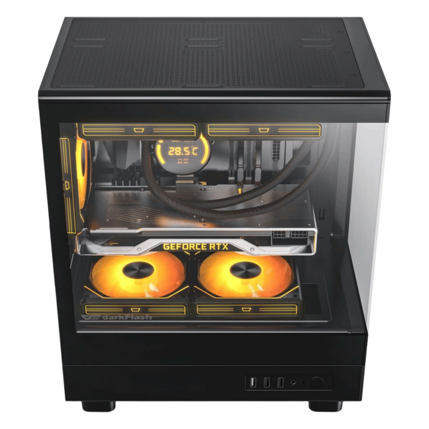 DARKFLASH DB330M M-ATX CASE W/TEMPERED GLASS PANORAMIC SIDE