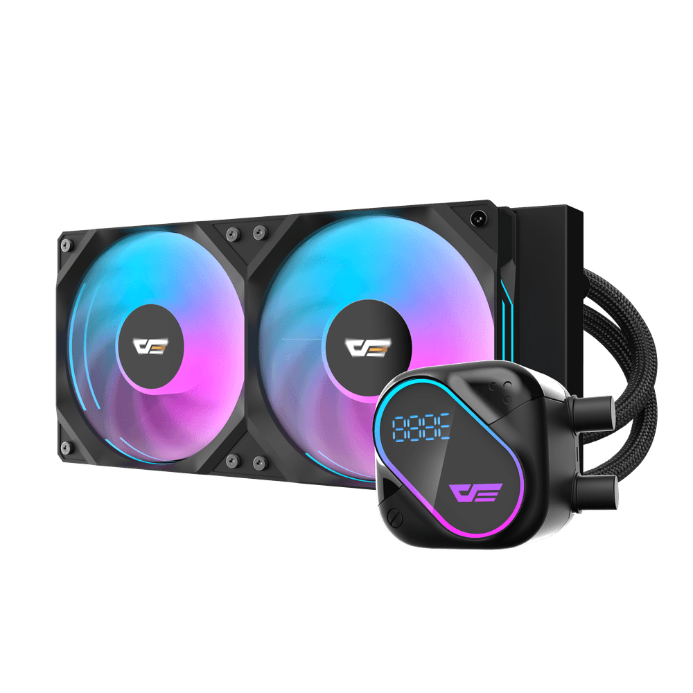 DARKFLASH EXPLORE DO240 ARGB AIO 240MM LIQUID CPU COOLER W/ DIGITAL DISPLAY