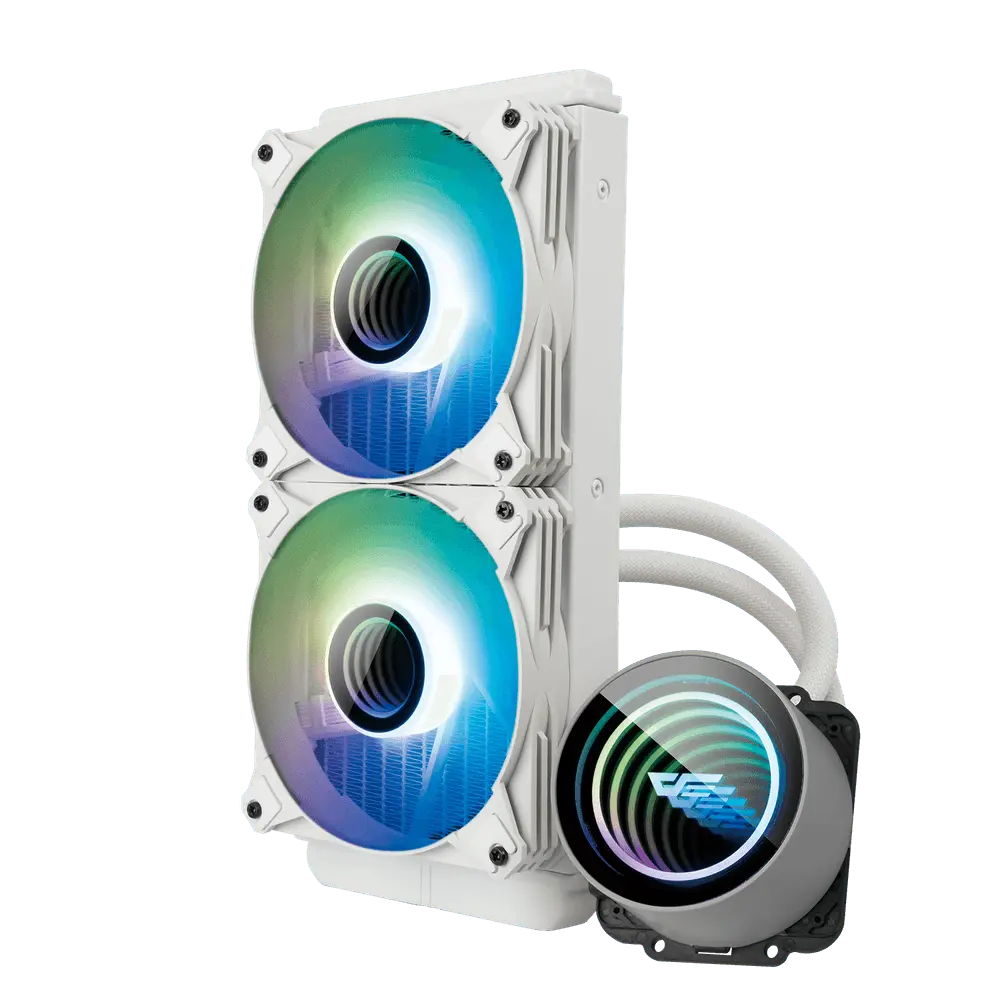 DARKFLASH TWISTER DX240 V2 ARGB AIO 240MM LIQUID CPU COOLER (LGA1700 READY) (WHITE)