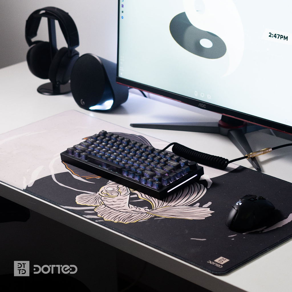 DOTTED KOI SHIRO 900X400MM DESK MAT (4MM)