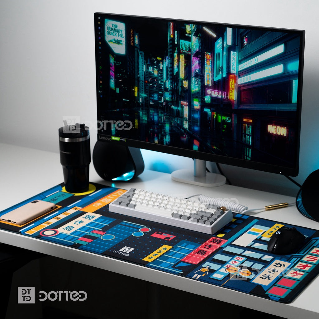 DOTTED TOKYO CITY 900X400MM DESK MAT (4MM)