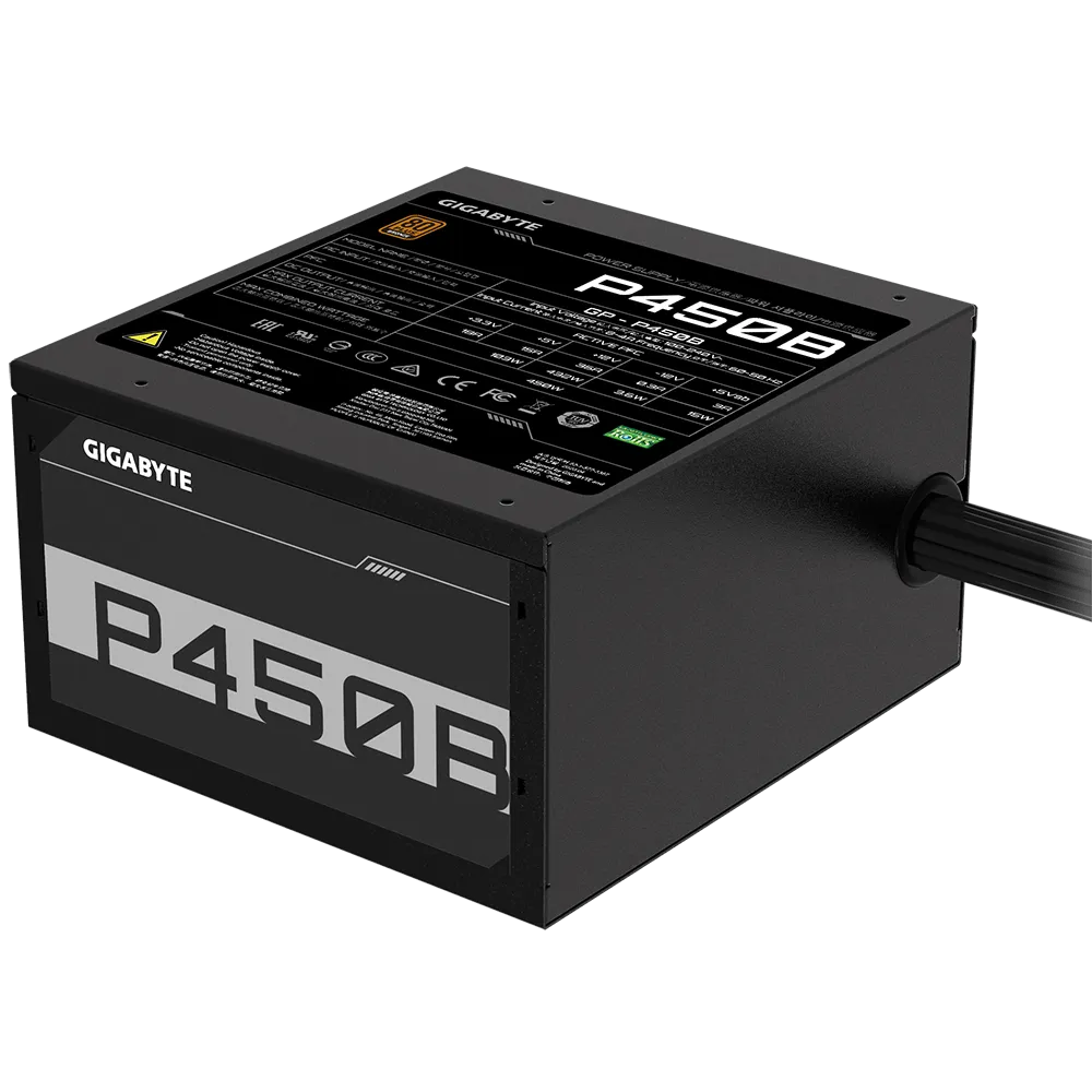 GIGABYTE P450B 450W 1X120MM FAN, 6SATA, 2PCIE, ACTIVE PFC, 80PLUS-BRONZE