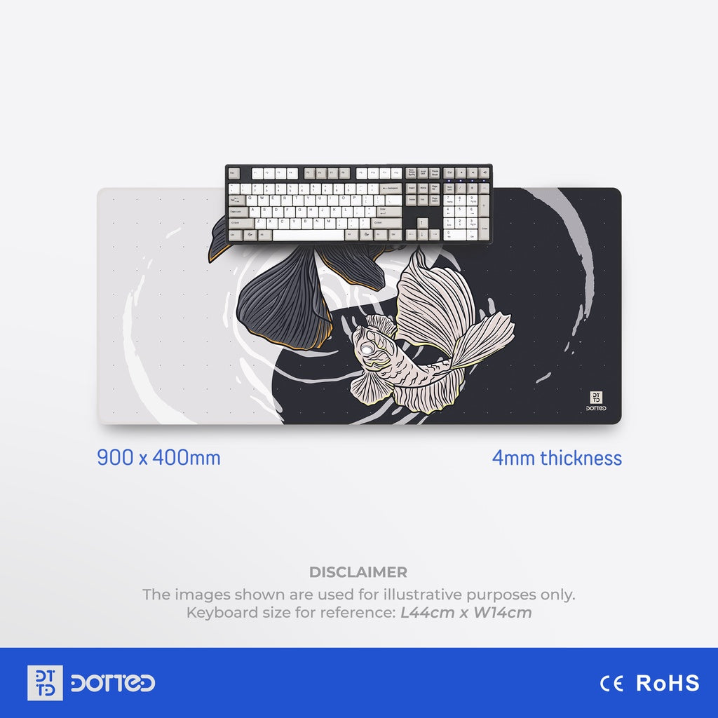 DOTTED KOI SHIRO 900X400MM DESK MAT (4MM)