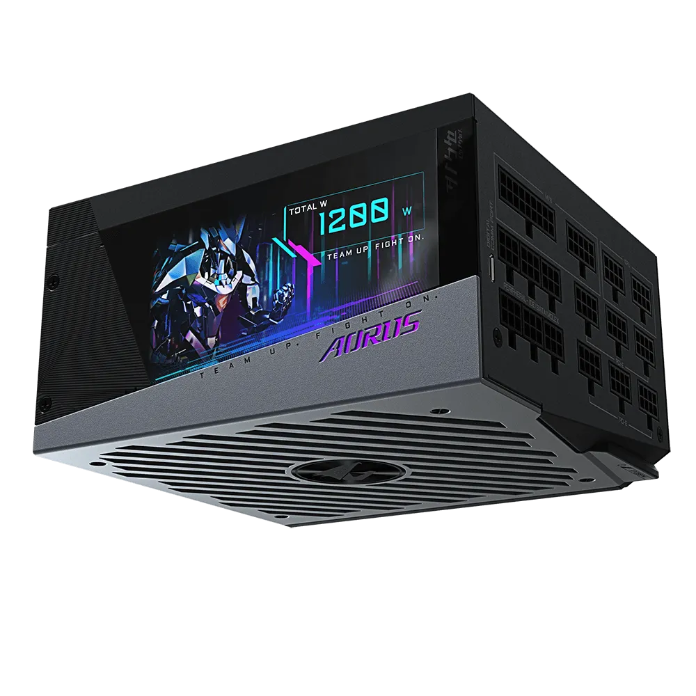 GIGABYTE AORUS P1200W 1X140MM FAN, 16SATA, 10PCIE, ACTIVE PFC, MODULAR, 80PLUS-PLATINUM