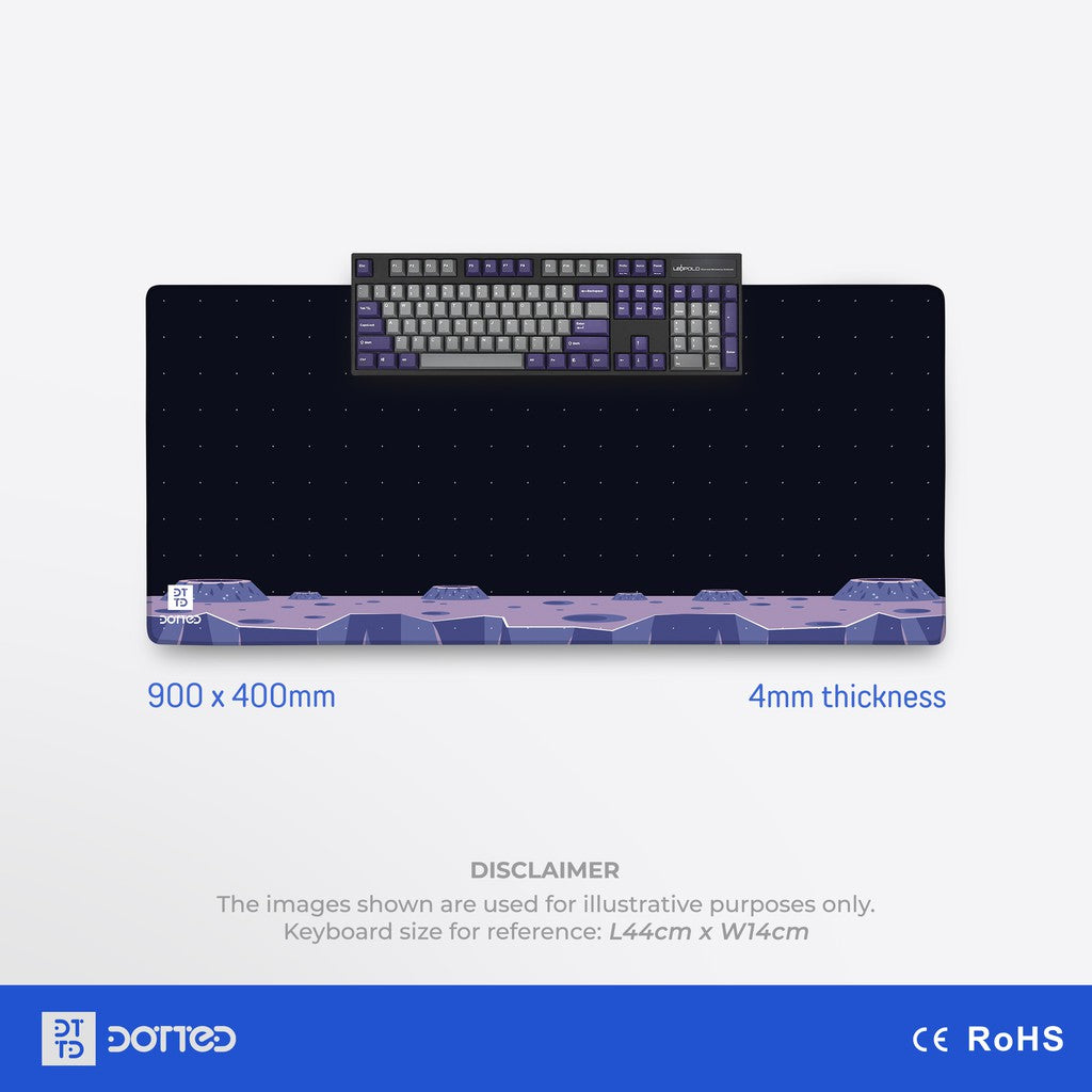 DOTTED LUNAR ROCK 900X400MM DESK MAT (4MM)