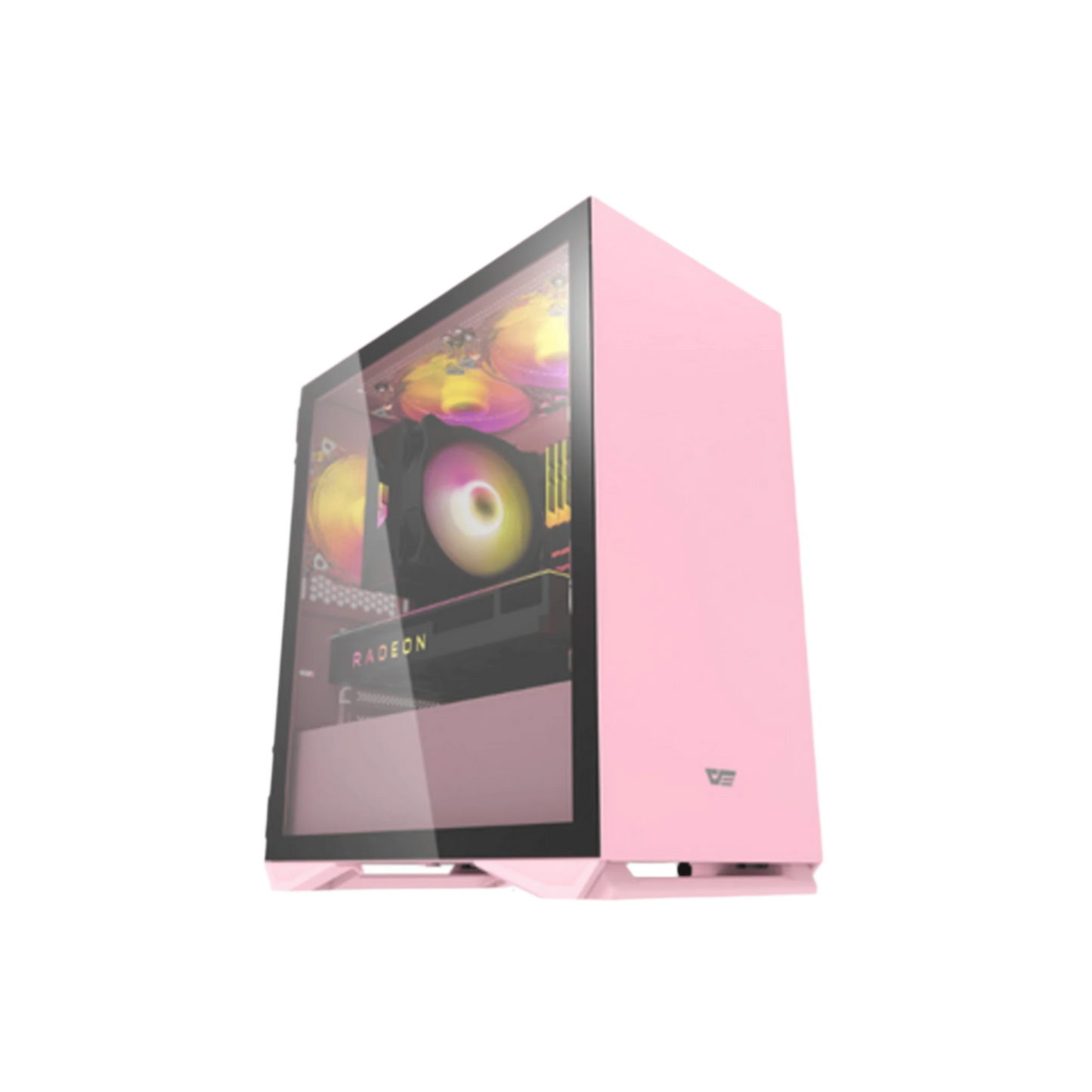 DARKFLASH DLM22 MICRO ATX CASE W/ MAGNETIC HINGED DOOR TEMPERED WINDOW (PNK)
