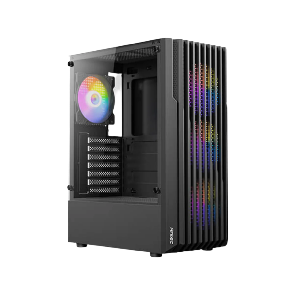 ANTEC AX22 ELITE MID TOWER CASE W/ TEMPERED GLASS SIDE PANEL, 4 RGB FANS (BLACK)